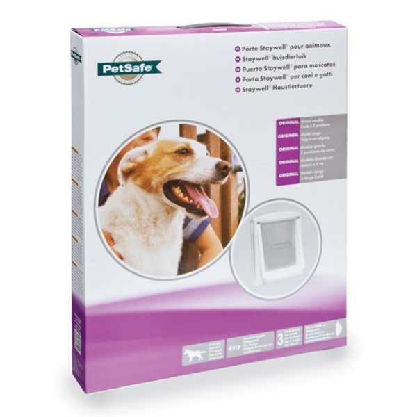 Petsafe hondenluik large wit/transparant