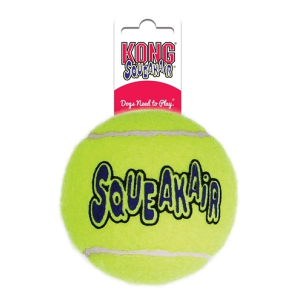 Kong squeakair tennisbal geel met piep