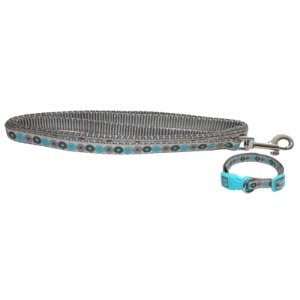 Little rascals puppy halsband met lijn blauw