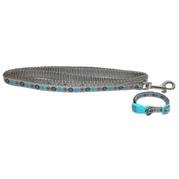 Little rascals puppy halsband met lijn blauw