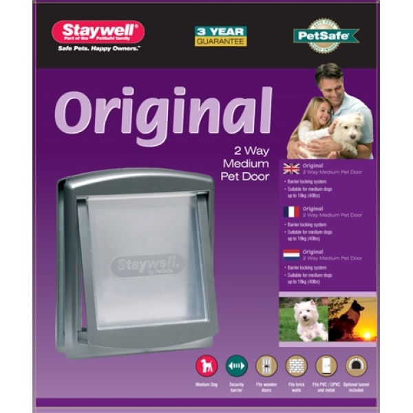 Petsafe hondenluik medium zilver/tranparant