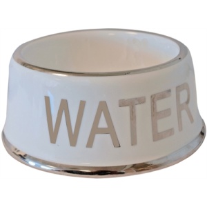 Drinkbak hond water wit/zilver