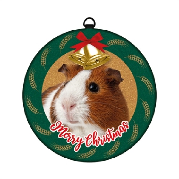 Kerstbal tin cavia merry christmas